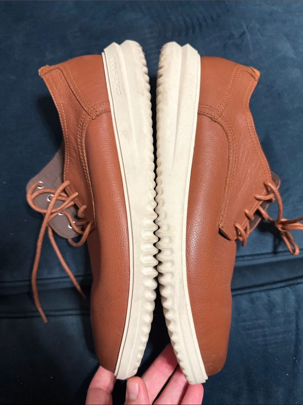 Cole Haan Tan Leather Chukka Boots with Cream Sole